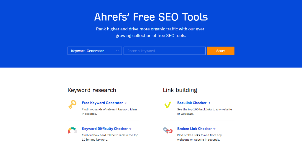 Ahrefs Free SEO Tools